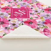 Voeg je Monogram toe | Waterverf Floral Sherpa Deken (3/4)