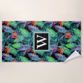 Voeg je Monogram toe | Waterverf van het Paradijs Strandlaken (Voorkant)