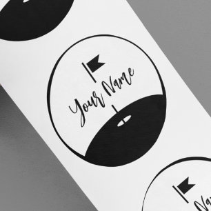 Voeg je naam golf toe ronde sticker