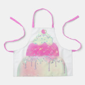 Voeg je naam grote cake ontwerp schort toe (Voorkant)