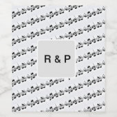 Voeg je naam paar muzieknoten beats patroon bl wijn etiket (Enkel label)