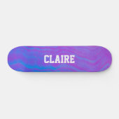 Voeg je naam paars cool toe persoonlijk skateboard (Horizontaal)