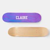 Voeg je naam paars cool toe persoonlijk skateboard (Horizontaal)