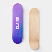 Voeg je naam paars cool toe persoonlijk skateboard (Voorkant)