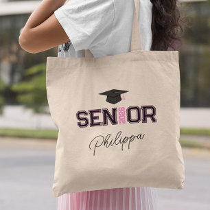 Voeg je naam Roze Jaar Senior Afgestudeerde toe Tote Bag