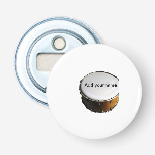 Voeg je naam tekst bruin zwart drumbeats stok toe button flesopener