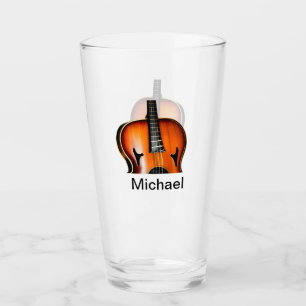 Voeg je naam tekst bruine viool muziek liefhebber glas