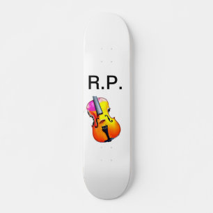 Voeg je naam tekst bruine viool muziekliefhebber t persoonlijk skateboard