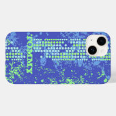 Voeg je naam toe blauw groene surfstijl  Case-Mate iPhone case (Achterkant (horizontaal))