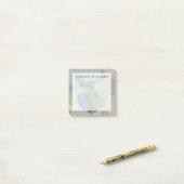 Voeg je naam toe | Bleek strandglas Post-it® Notes (Op bureau)