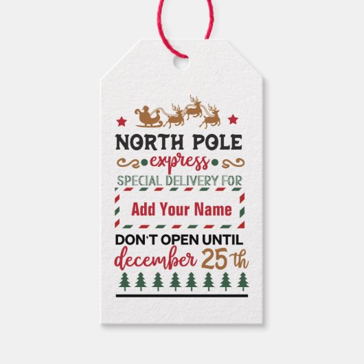 Voeg je naam toe- cadeaukaartjes cadeaulabel (Voorkant)