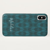 Voeg je naam toe | Donker Teal Patroon Case-Mate iPhone Case (Achterkant (horizontaal))
