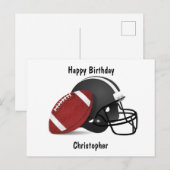 Voeg je naam toe Gelukkige Verjaardag Voetbal Briefkaart (Voorkant / Achterkant)