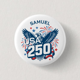 Voeg je naam toe Geschetste Amerikaanse zeearend V Ronde Button 3,2 Cm