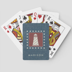Voeg je naam toe   Kustkunst   Vuurtoren op Rood Pokerkaarten