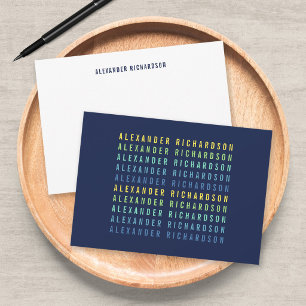 Voeg je naam toe Leuke kleurengradiënt Notitiekaartje