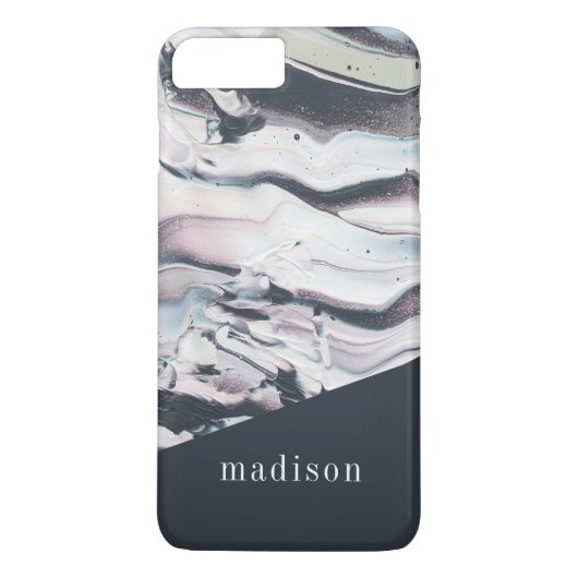 Voeg je naam toe | Marbling V Crop Case-Mate iPhone Case (Achterkant)