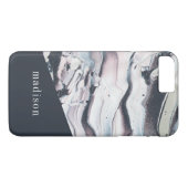 Voeg je naam toe | Marbling V Crop Case-Mate iPhone Case (Achterkant (Horizontaal))