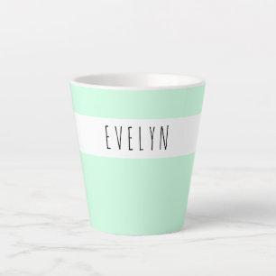 Voeg je naam toe Skinny Font Typography Mint Groen Latte Mok