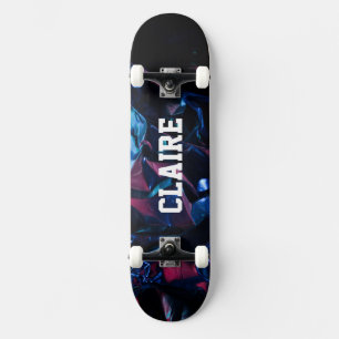 Voeg Je Naam Toe Zwart Donker Cool Persoonlijk Skateboard