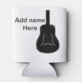 Voeg je naam zwarte witte gitaar tekst muzikale in blikjeskoeler (Achterkant)