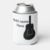 Voeg je naam zwarte witte gitaar tekst muzikale in blikjeskoeler (Blikje Achterkant)