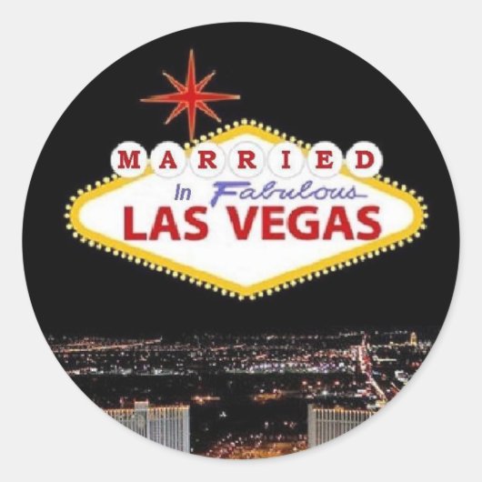 Voeg je namen toe! Gehuwd in Las Vegas Sticker (Voorkant)