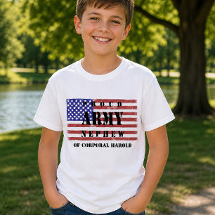 Voeg je oom/tantes naam toe Proud Army Nephew Shir T-shirt