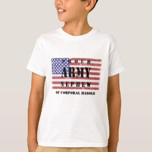 Voeg je oom/tantes naam toe Proud Army Nephew Shir T-shirt