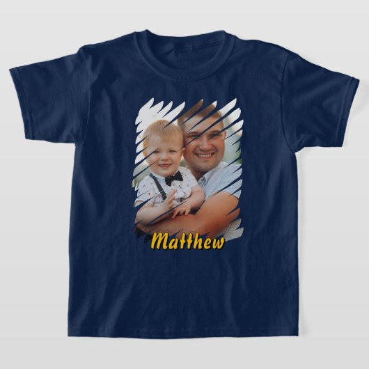 Voeg je portret en naam toe. Aangepast gepersonali T-shirt (Laagn)