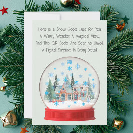 Voeg je QR Code bericht of cadeau toe aan een Snow Feestdagenkaart