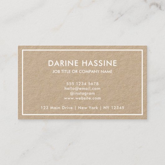 Voeg je QR of Logo toe Modern Rustic White Script Visitekaartje (Achterkant)