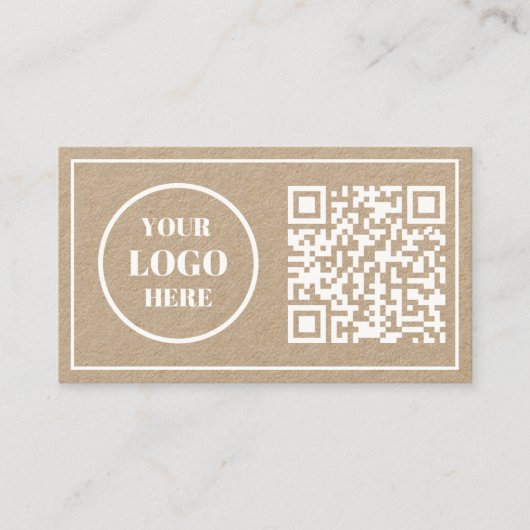 Voeg je QR of Logo toe Modern Rustic White Script Visitekaartje (Voorkant)