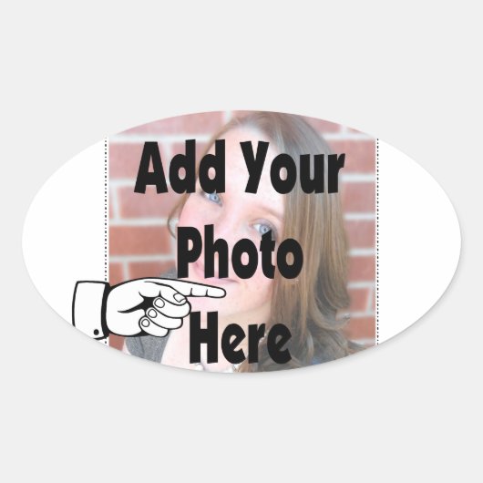 Voeg je speciale Afbeelding Foto toe Ovale Sticker (Voorkant)