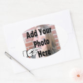Voeg je speciale Afbeelding Foto toe Ovale Sticker (Envelop)