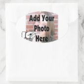 Voeg je speciale Afbeelding Foto toe Ovale Sticker (Tas)