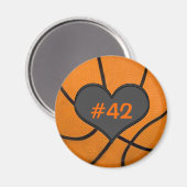 Voeg je teamspelers nummer basketbal magneet (Voorkant / Achterkant)
