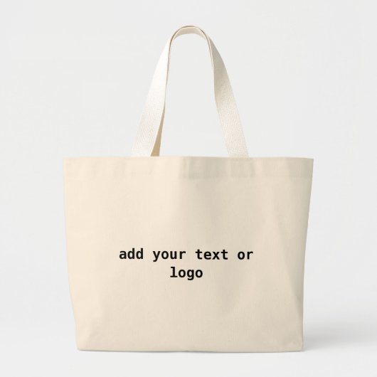 voeg je tekst of logo tote toe grote tote bag (Voorkant)
