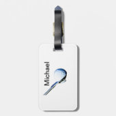 Voeg je tekst toe aan sportuitrusting voor golfclu bagagelabel (Achterkant verticaal)