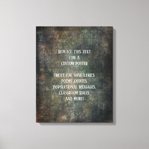 Voeg Je Tekst Toe Citaat Warm Donkere Grunge Textu Canvas Afdruk