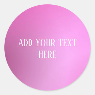 Voeg je tekst toe Klassieke Roze Ronde Stickers