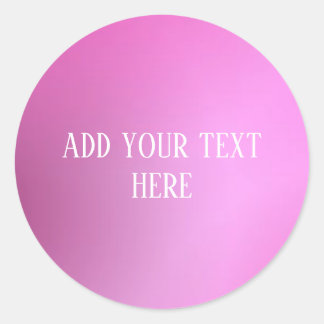 Voeg je tekst toe Klassieke Roze Ronde Stickers