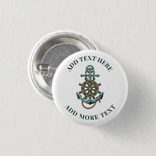 Voeg je tekst toe Thema scheepsanker Ronde Button 3,2 Cm