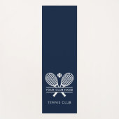 Voeg je tennis club naam team spelers marine blauw yogamat (Voorkant)