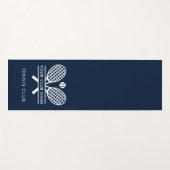 Voeg je tennis club naam team spelers marine blauw yogamat (Voorkant (horizontaal))