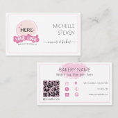 Voeg je toe Logo Roze Bakkerij Visitekaartje (Voorkant / Achterkant)