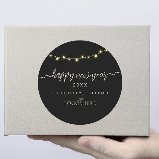 Voeg je toe logo zakelijke nieuwe jaren ronde sticker