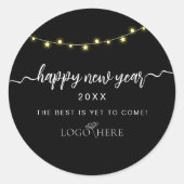 Voeg je toe logo zakelijke nieuwe jaren ronde sticker (Voorkant)