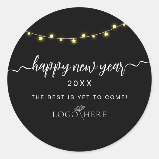 Voeg je toe logo zakelijke nieuwe jaren ronde sticker (Voorkant)
