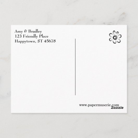 Voeg je trouwfoto, elegante liefde en Bedankt toe Briefkaart (Achterkant)